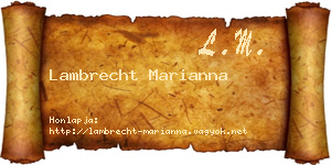 Lambrecht Marianna névjegykártya